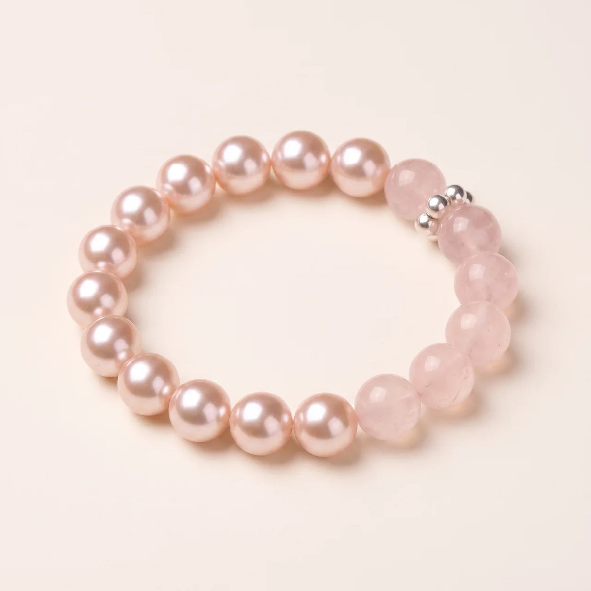 Rosenquarz Perlen Armband