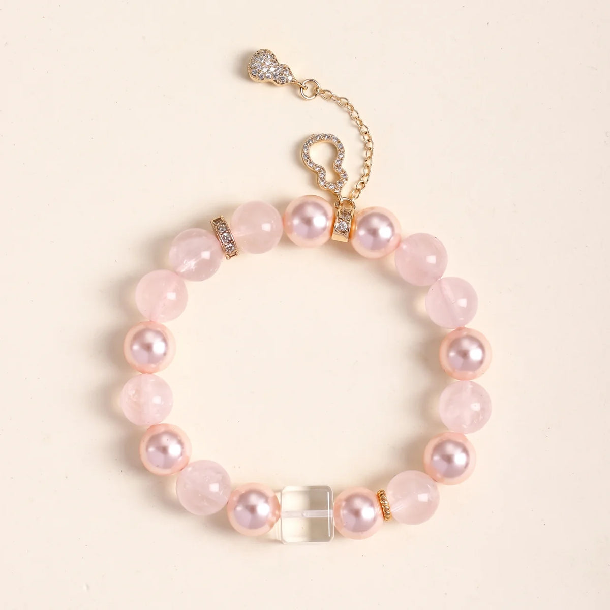 Rosenquarz Perlen Armband