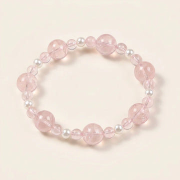 Rosenquarz & Perlen Armband