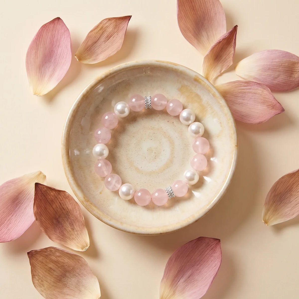 Sakura Rose Quartz & Pearl Bracelet