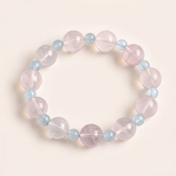 Rose Quartz and Aquamarine Beaded Bracelet