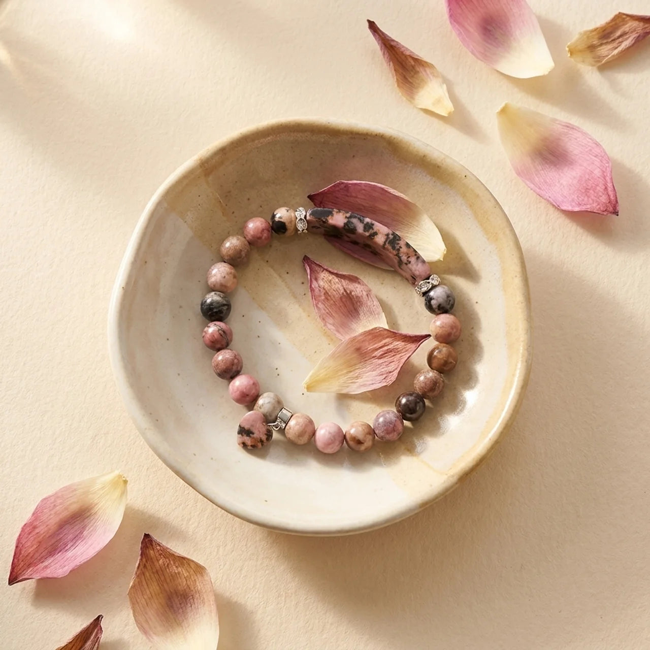 Rose Quartz Love Heart Healing Beads Bracelet