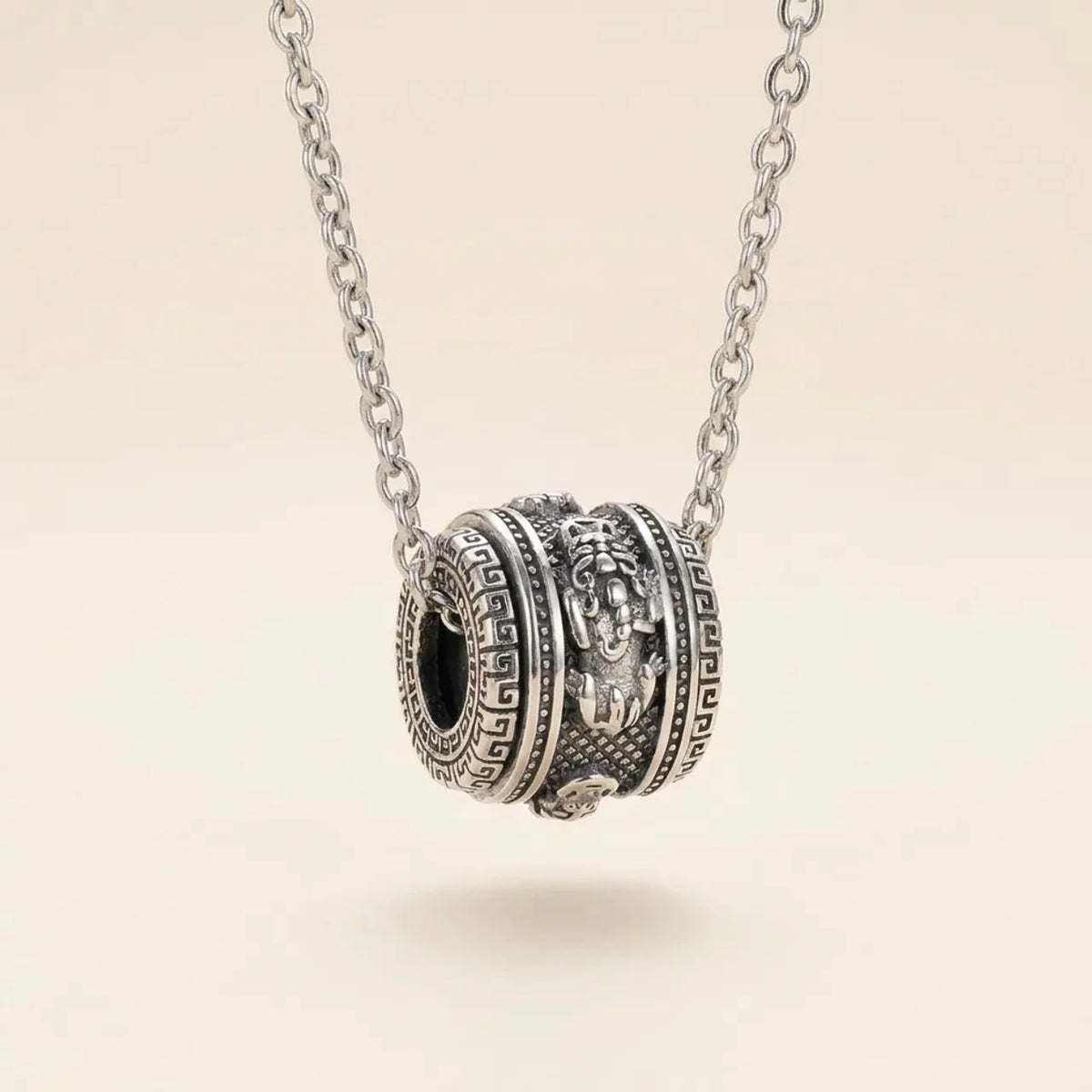Rotatable Copper Pixiu Wealth Pendant Necklace