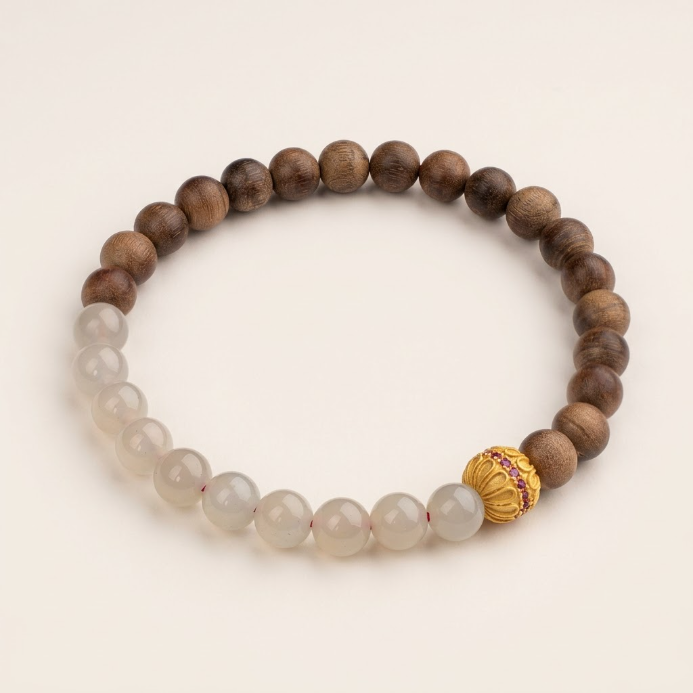 Sandelholz Jade Armband