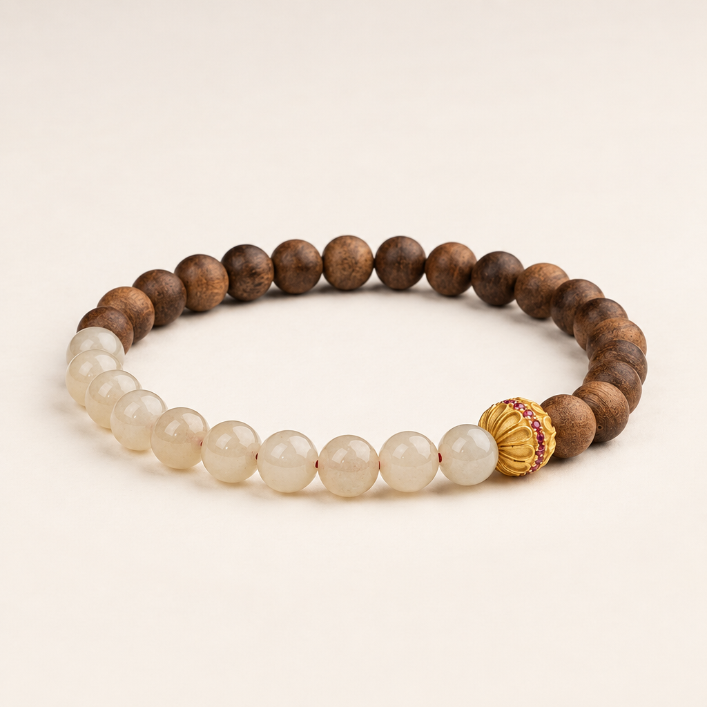 Sandelholz Jade Armband