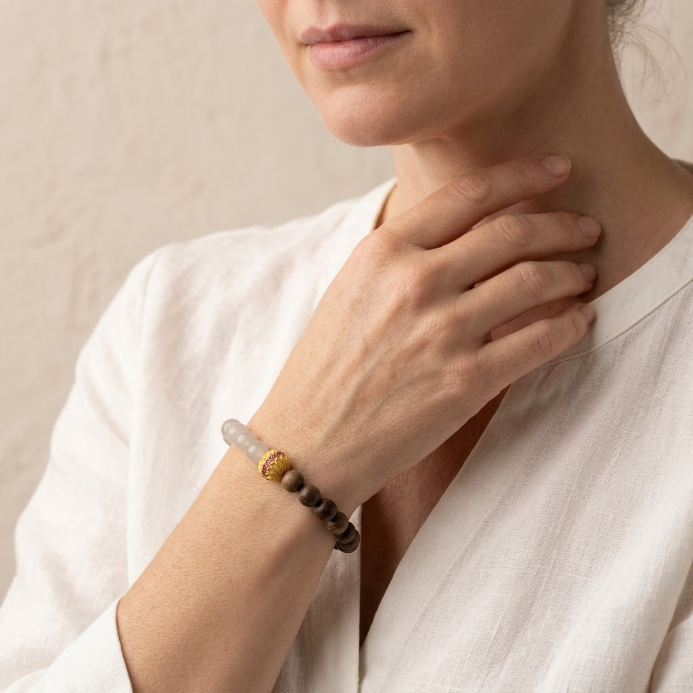 Sandelholz Jade Armband