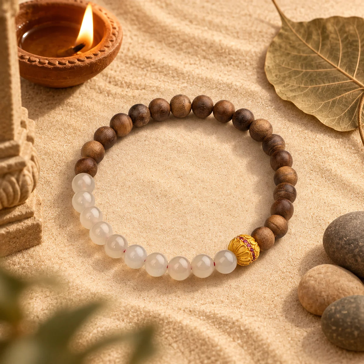Sandelholz Jade Armband