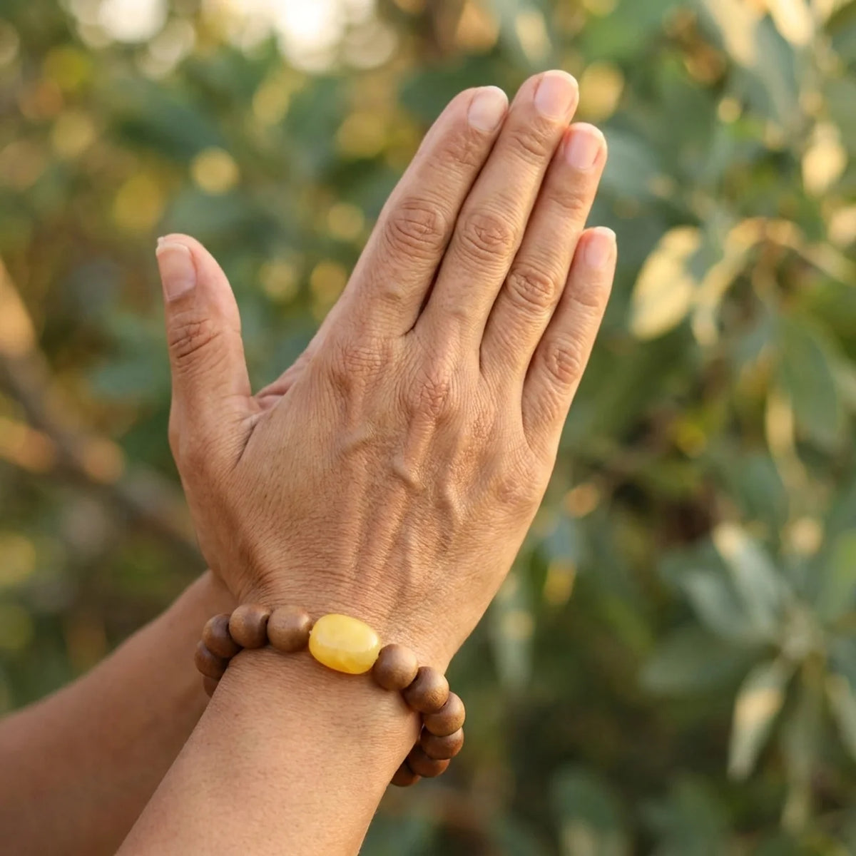 Sandalwood and Amber Meditation Bracelet