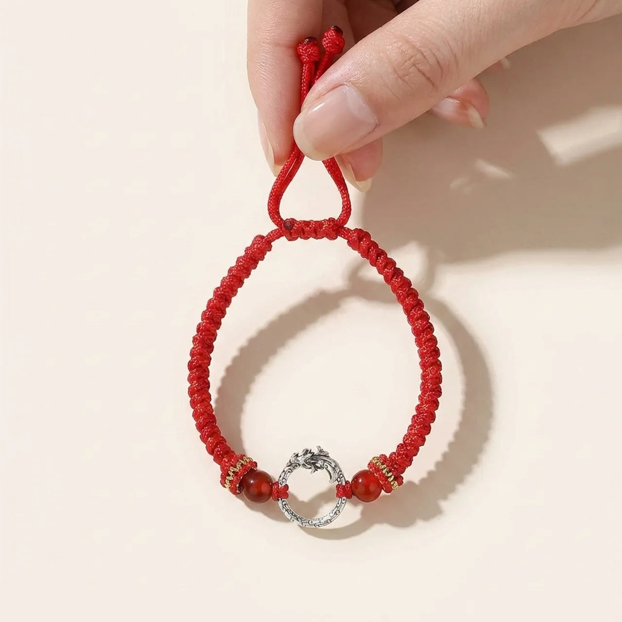 Silver Dragon Phoenix Peace Buckle Couple Bracelet