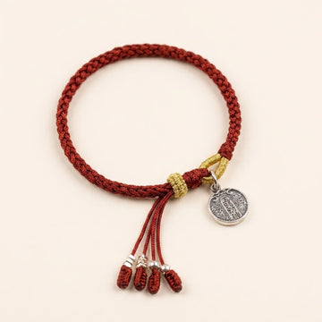 Silver Gods of Wealth Red String Bracelet