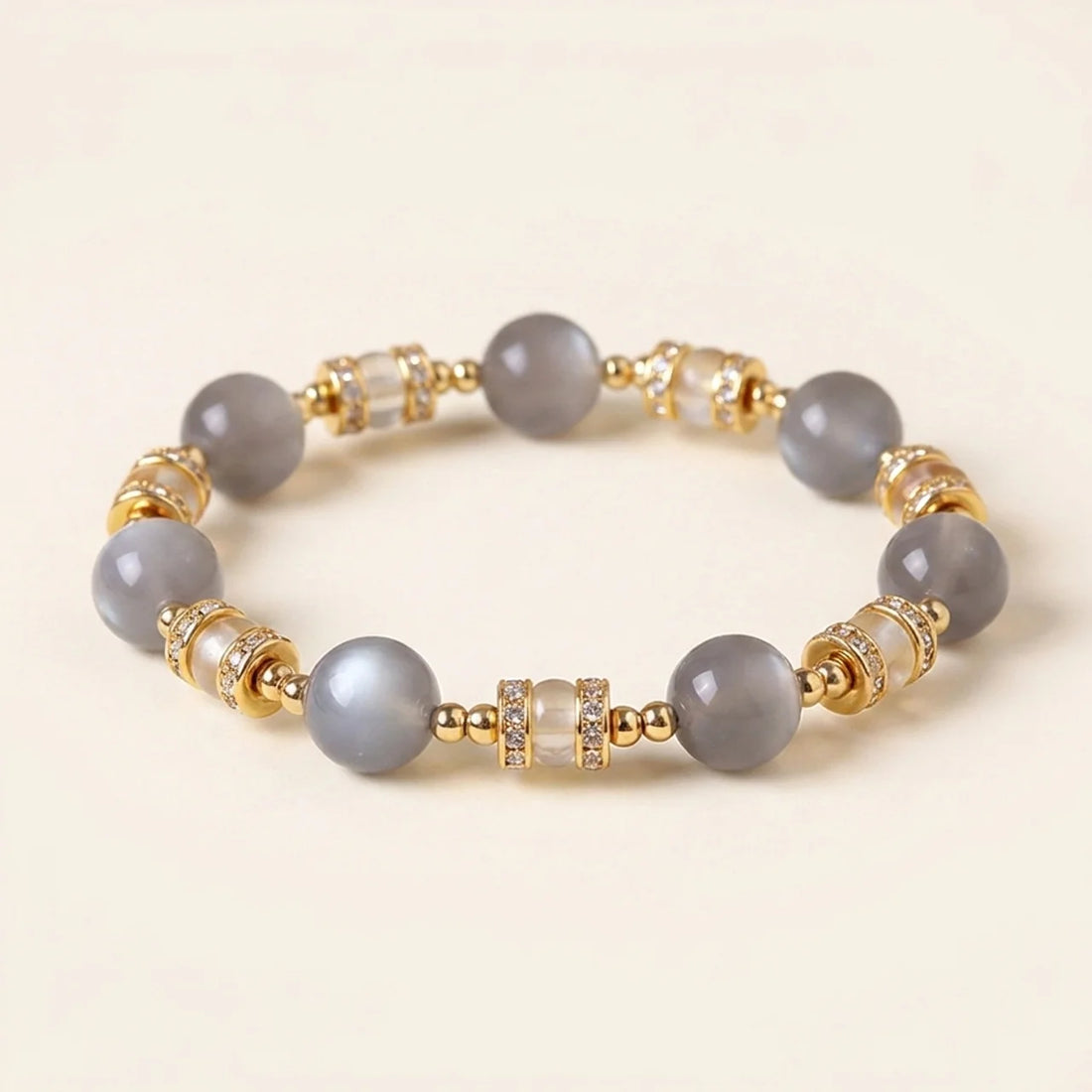 Mondstein Citrin Perlenarmband