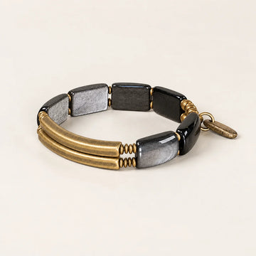 Silberobsidian Wickelarmband 