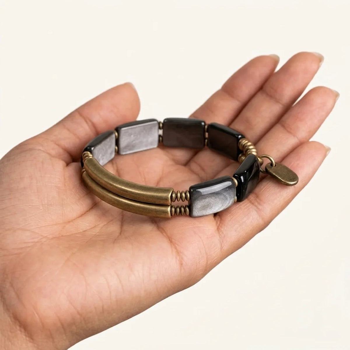 Silberobsidian Wickelarmband 