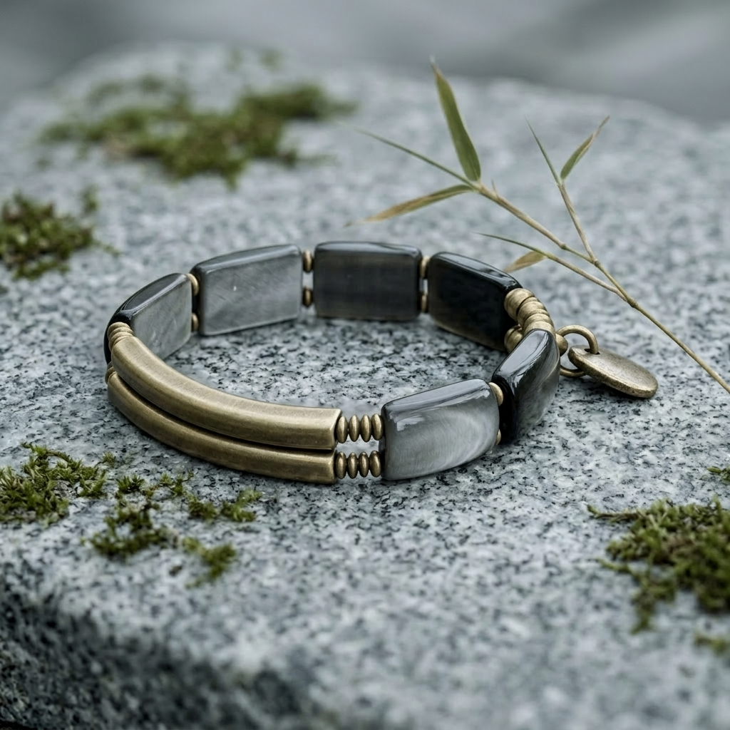 Silberobsidian Wickelarmband 