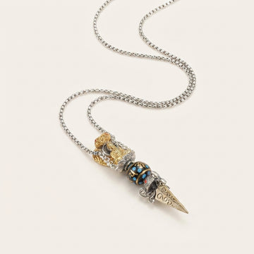 Turquoise Om Mantra Vajra Pendant Necklace