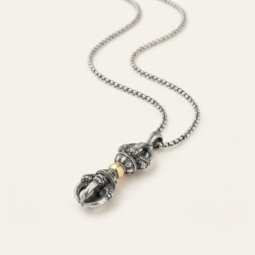 Silver Plated Dorje Vajra Pendant Necklace