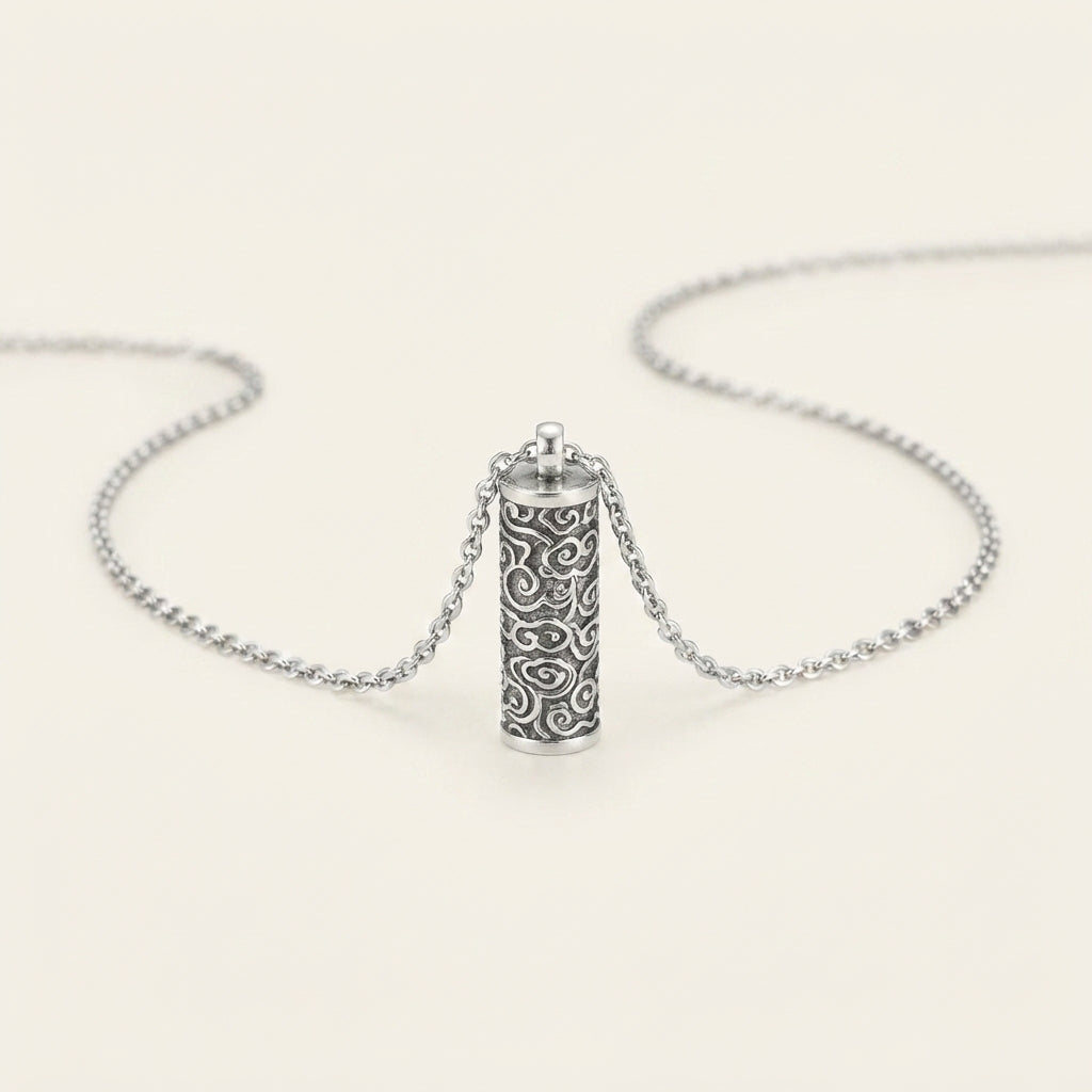Silver Plated Om Mani Padme Hum Pendant