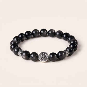 Silver Sheen Obsidian Star Guardian Bracelet