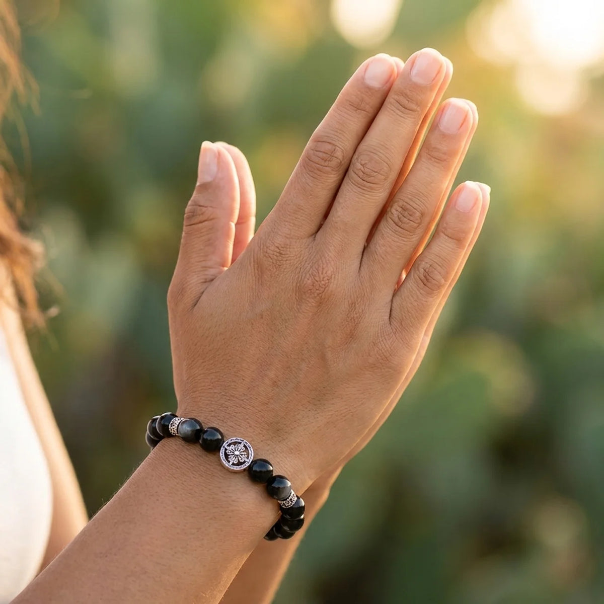 Silver Sheen Obsidian Star Guardian Bracelet