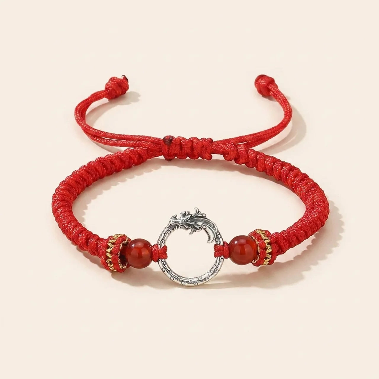 Silver Dragon Phoenix Peace Buckle Couple Bracelet