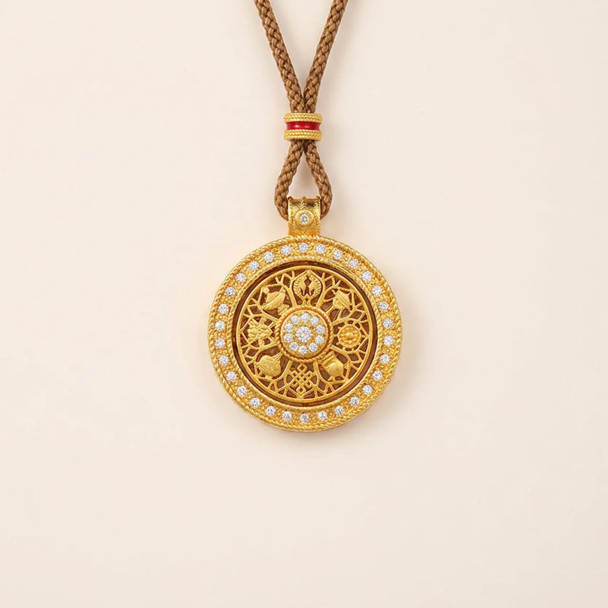 Spinning Buddhist Compass Pendant Necklace