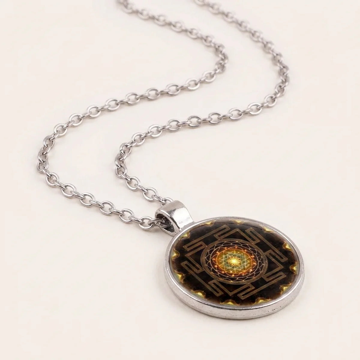 Sri Yantra Sacred Geometry Pendant Necklace