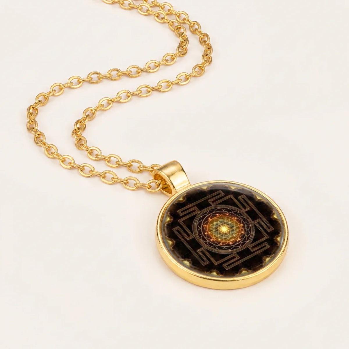 Sri Yantra Sacred Geometry Pendant Necklace