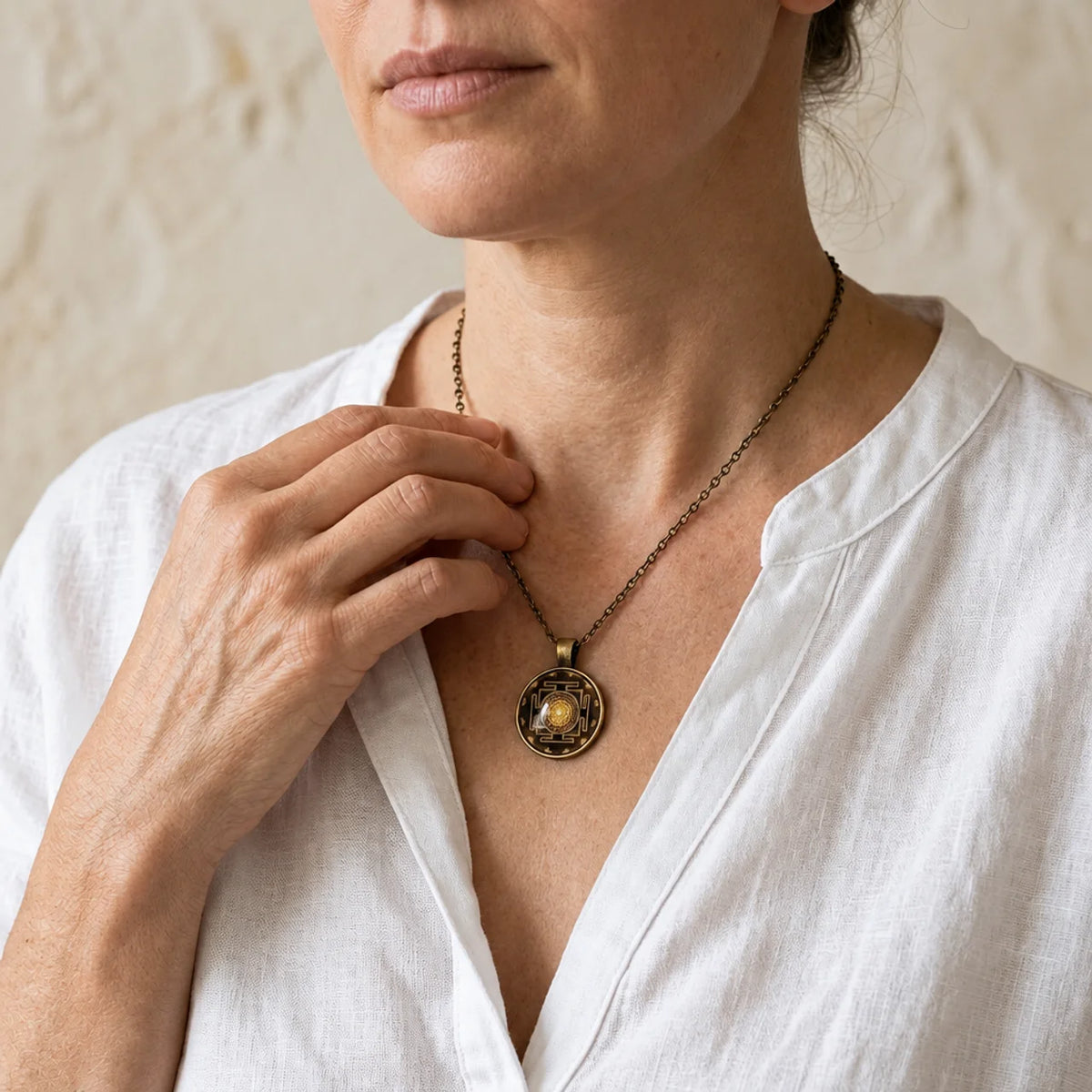 Sri Yantra Sacred Geometry Pendant Necklace