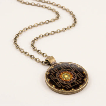 Sri Yantra Sacred Geometry Pendant Necklace