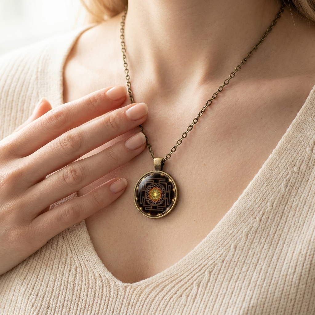 Sri Yantra Sacred Geometry Pendant Necklace