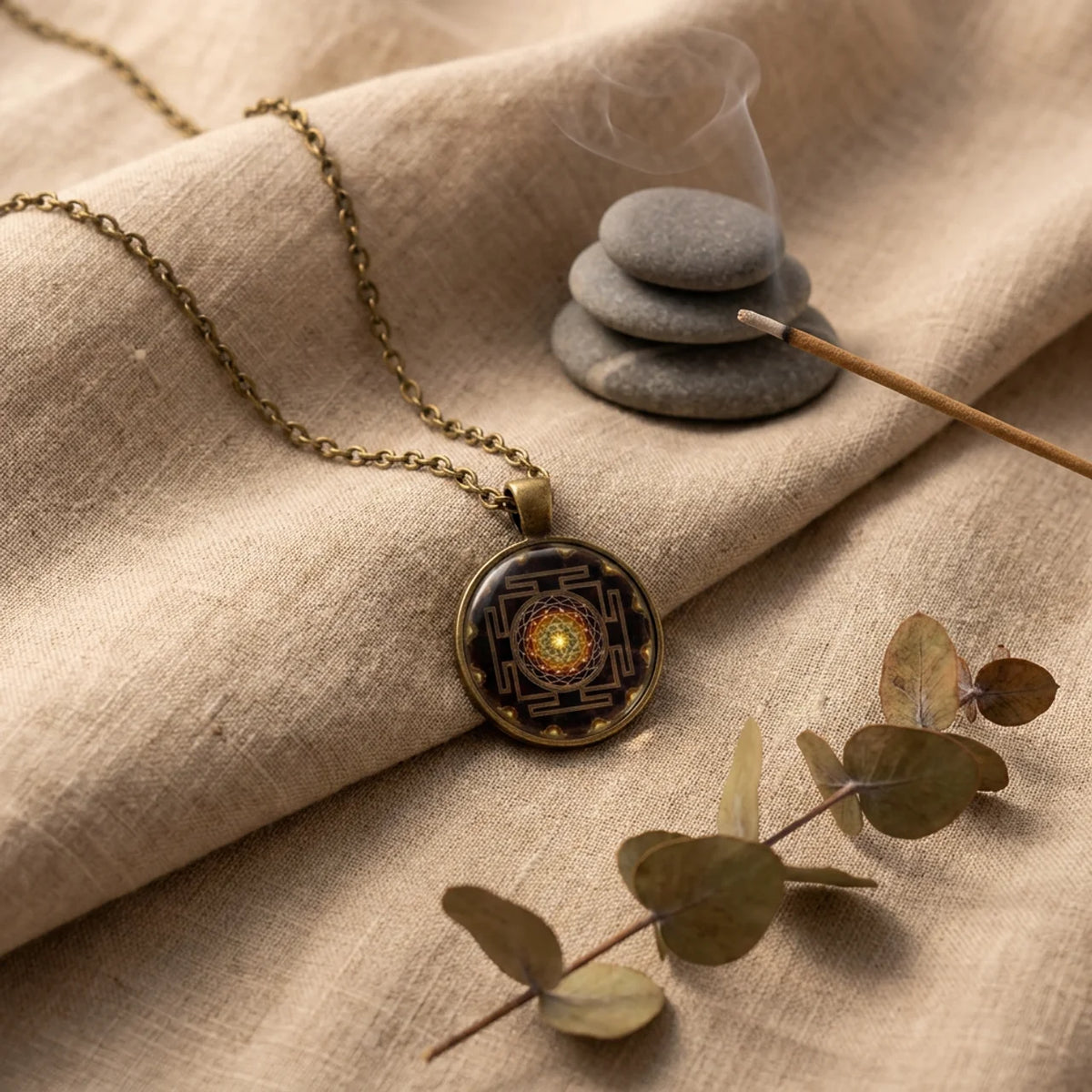 Sri Yantra Sacred Geometry Pendant Necklace
