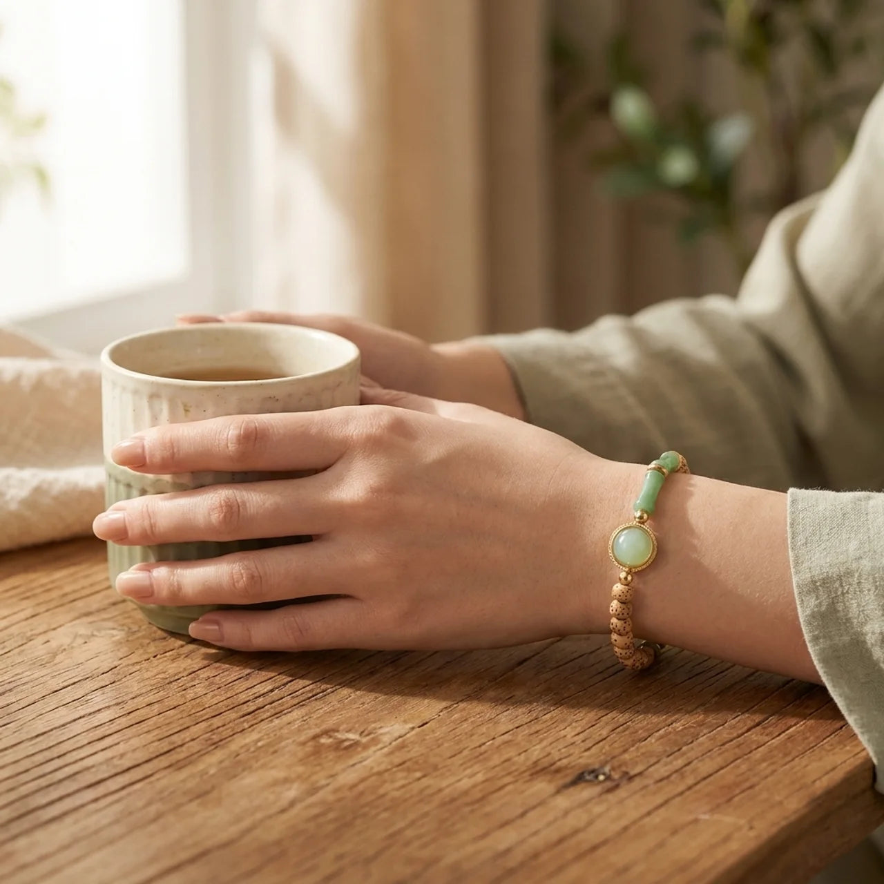 Star Moon Bodhi Seed Aventurine Bracelet