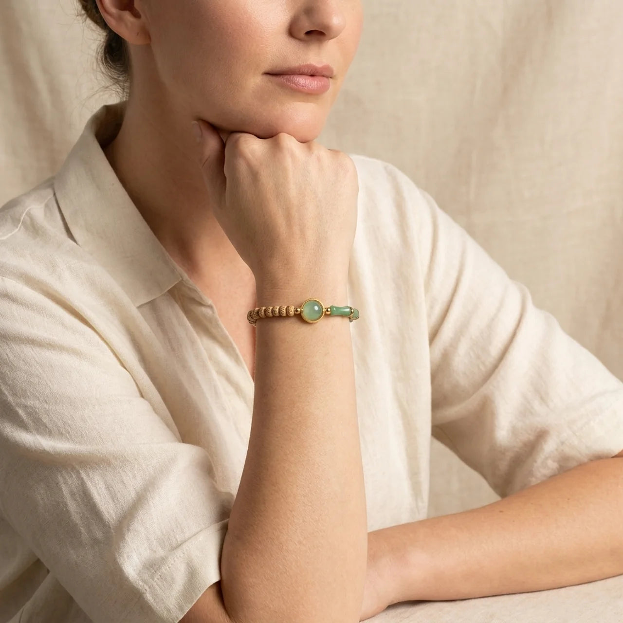 Star Moon Bodhi Seed Aventurine Bracelet