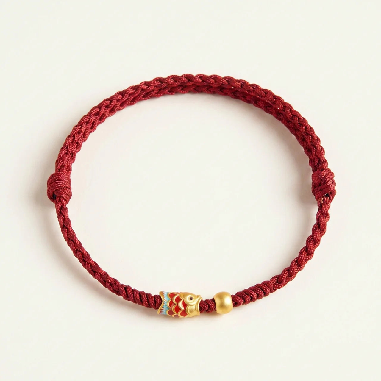 Sterling Silver Koi Fish Red String Bracelet