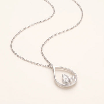 Sterling Silver Lotus Flower Pendant Necklace
