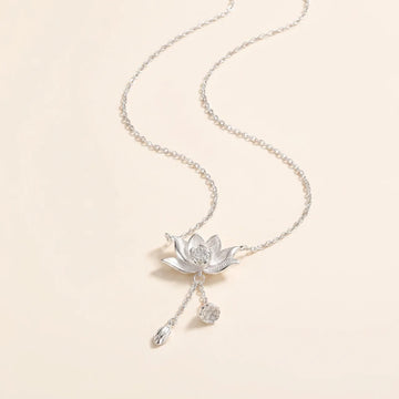 Sterling Silver Lotus Pod Pendant Necklace