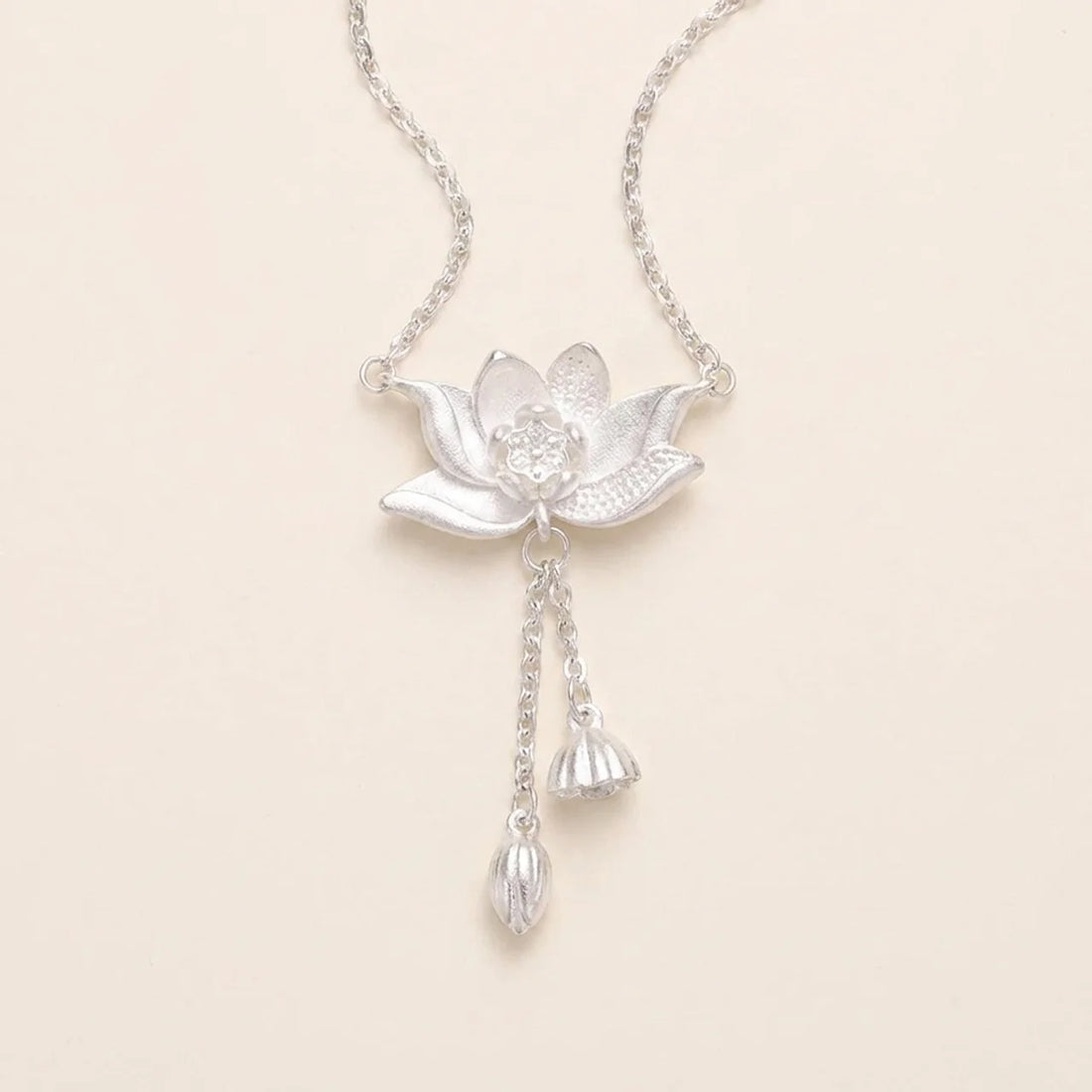 Sterling Silver Lotus Pod Pendant Necklace