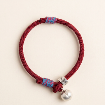 Sterling Silver Persimmon Red String Bracelet