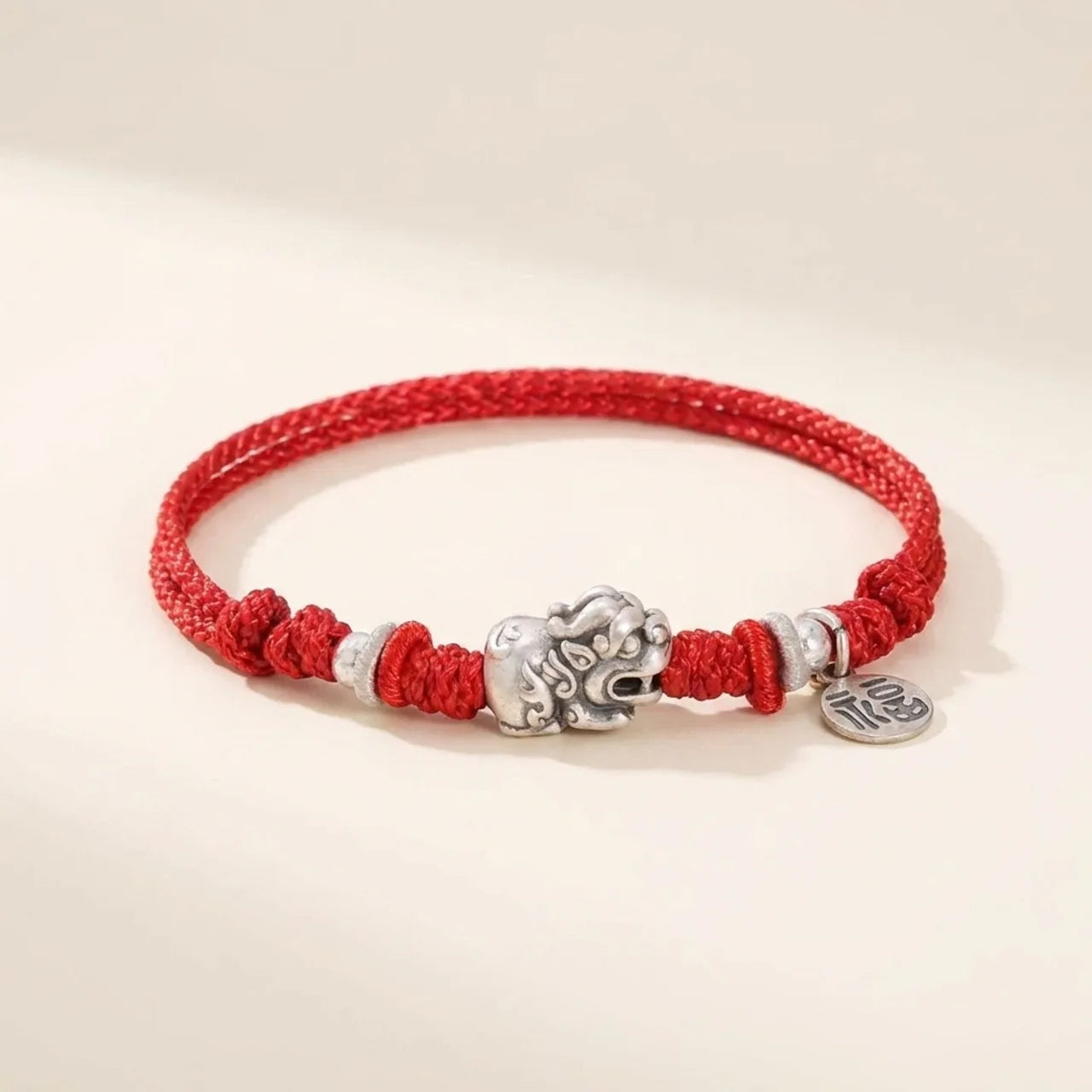Sterling Silver Pixiu Red String Bracelet