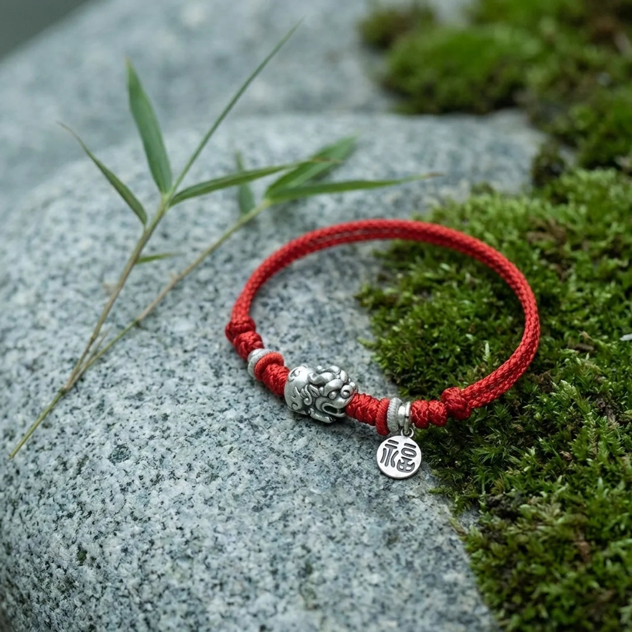 Sterling Silver Pixiu Red String Bracelet