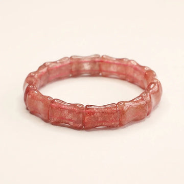 Strawberry Quartz Bamboo Bracelet