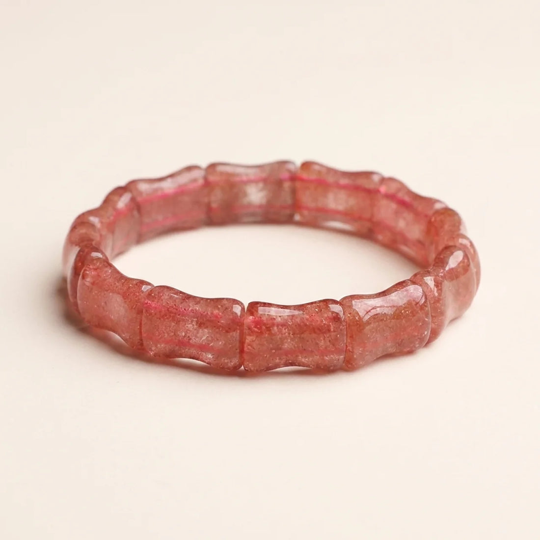 Strawberry Quartz Bamboo Bracelet