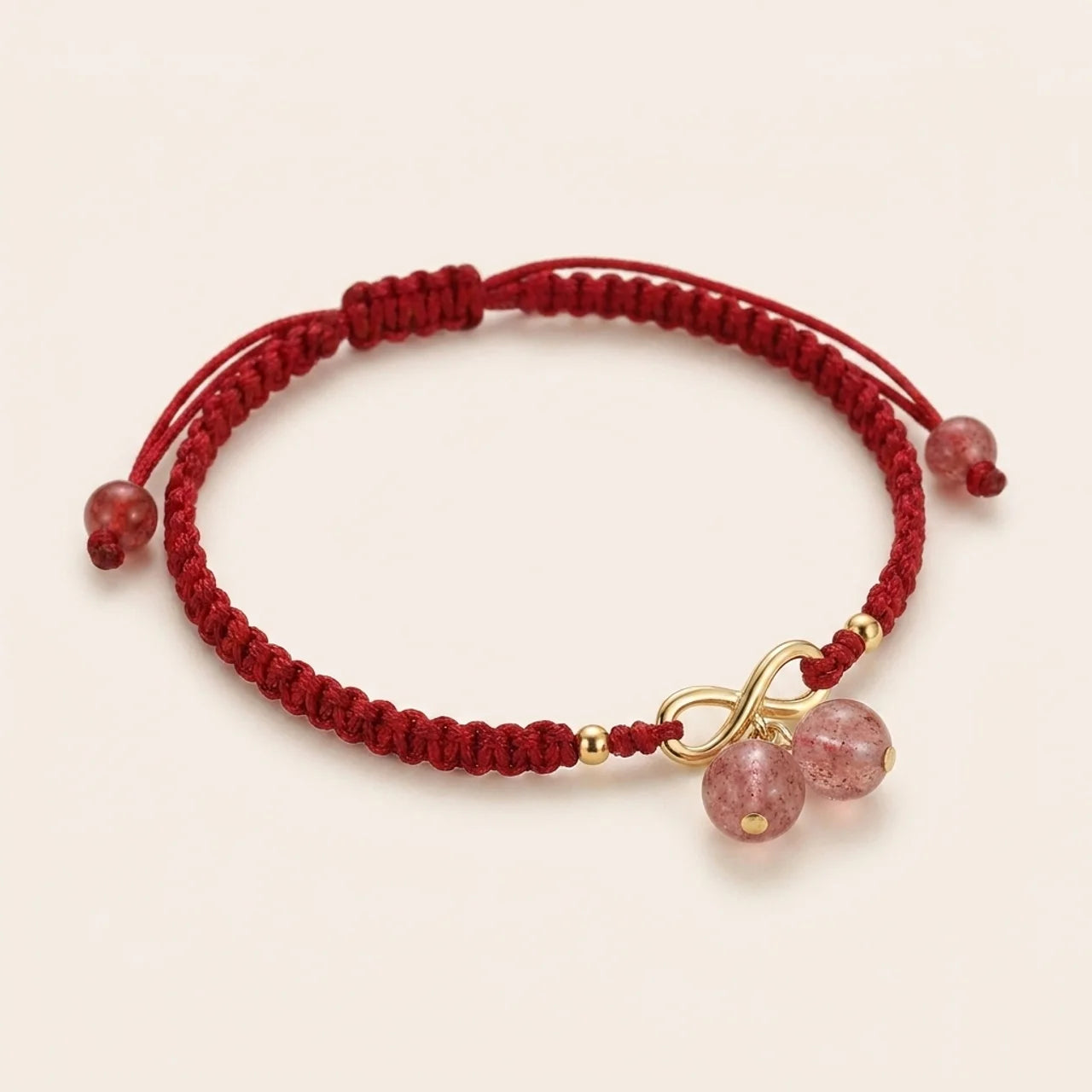 Strawberry Quartz Endless Knot Bracelet