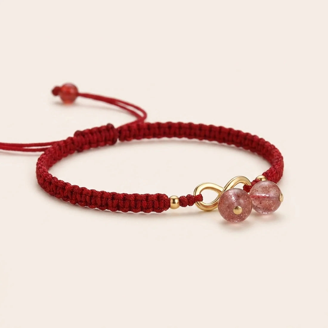 Strawberry Quartz Endless Knot Bracelet
