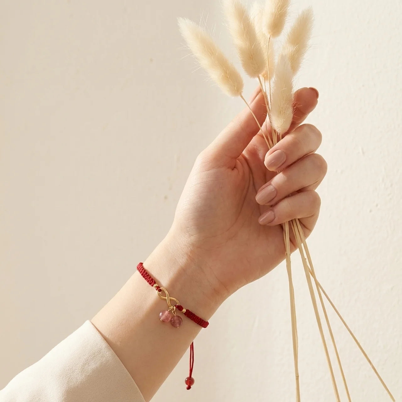 Strawberry Quartz Endless Knot Bracelet