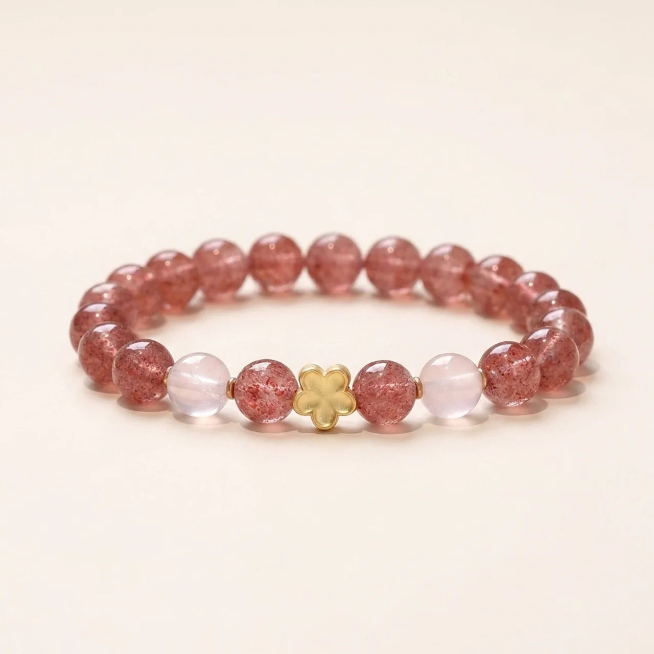 Strawberry Quartz Peach Blossom Pixiu Bracelet
