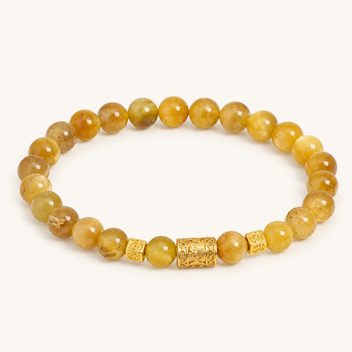 Bracelet en perles de cristal de quartz fraise naturel