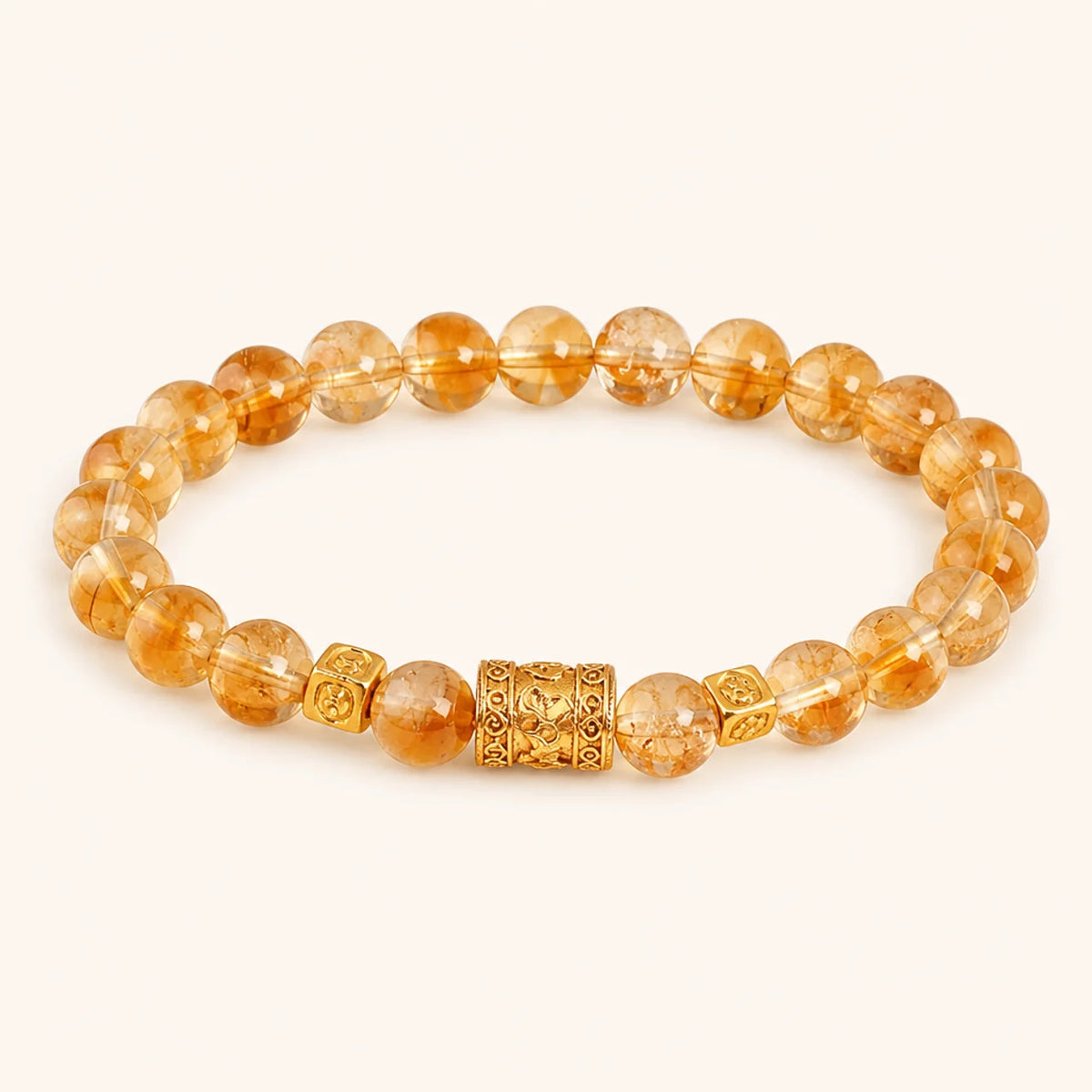 Bracelet en perles de cristal de quartz fraise naturel