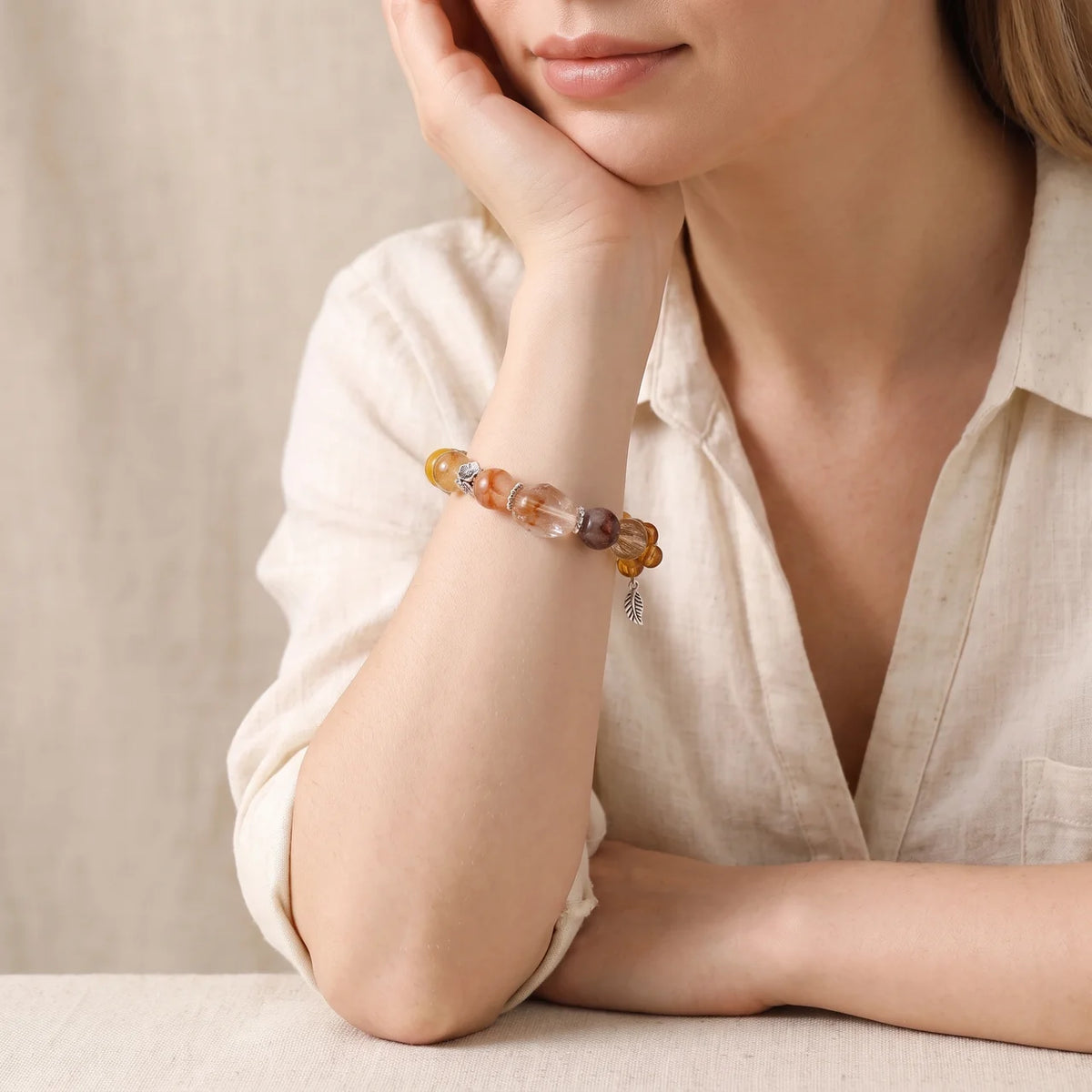  Super Seven Naturstein Perlenarmband 