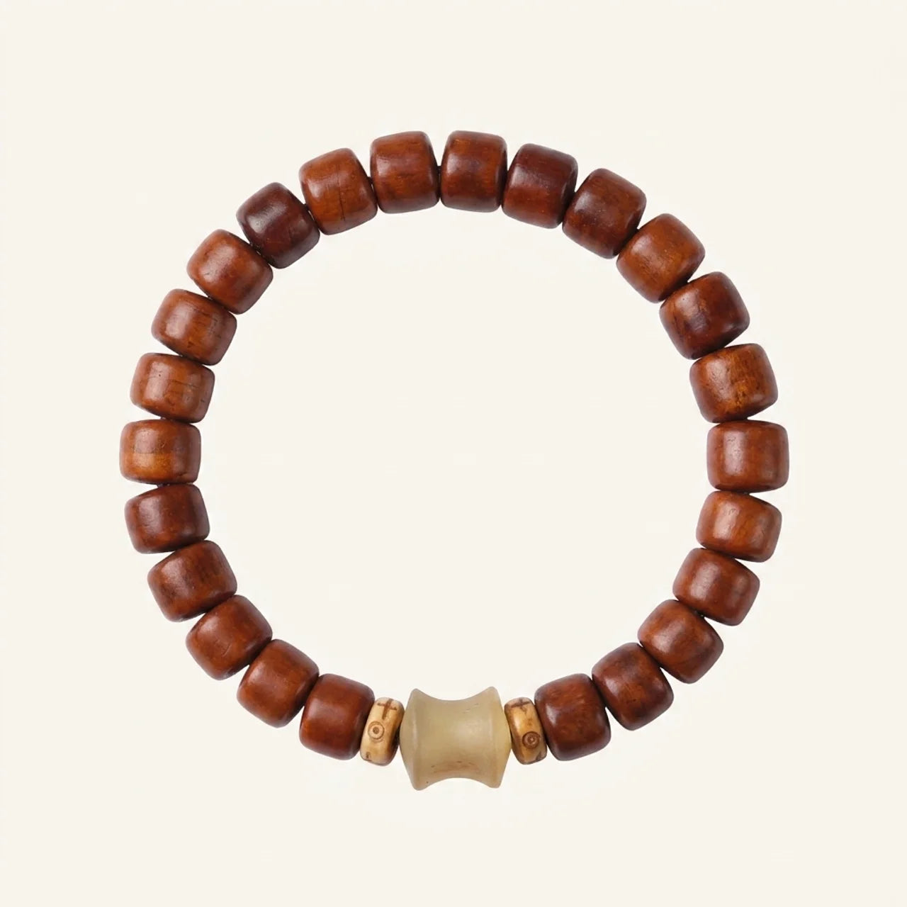 Three Eyed Dzi Yak Bone Agate Bracelet